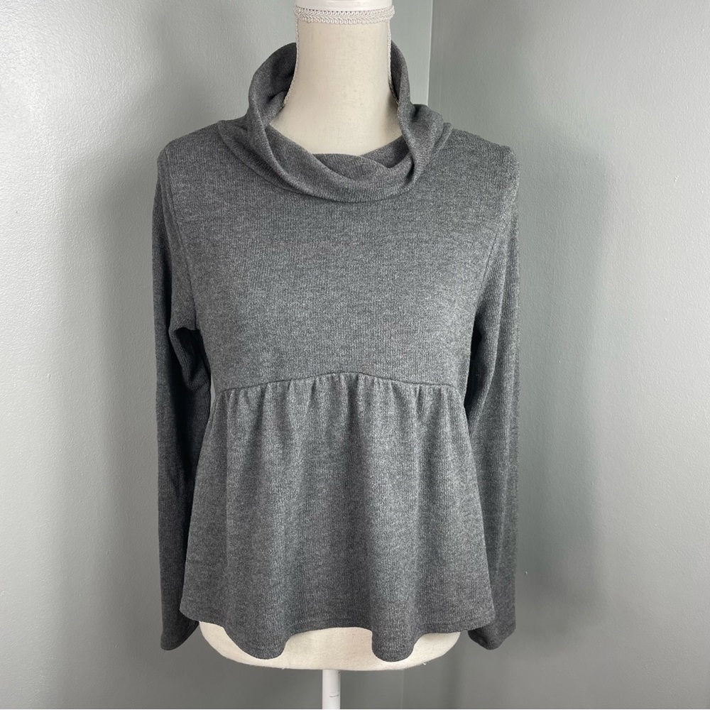 Eyeshadow || Hacci Knit Babydoll Cowl Neck Sweater